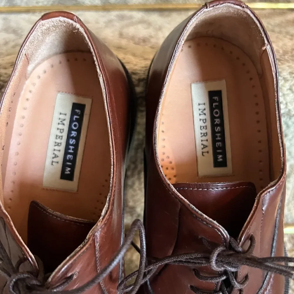 NWOB Men's Florsheim Imperial Cap Toe Dark Brown Leather Oxford Shoes Size 7.5 D